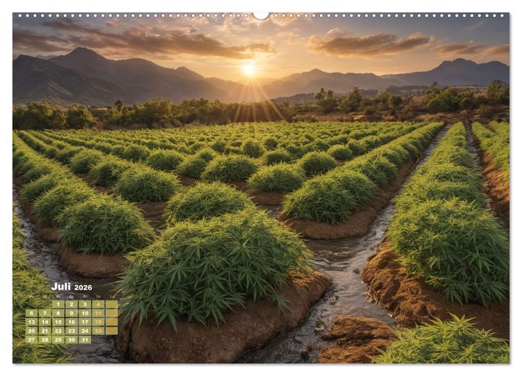Produktbild: Wundersch&ouml;ne Cannabisfelder (hochwertiger Premium Wandkalender 2026 DIN A2 quer), Kunstdruck in Hochglanz