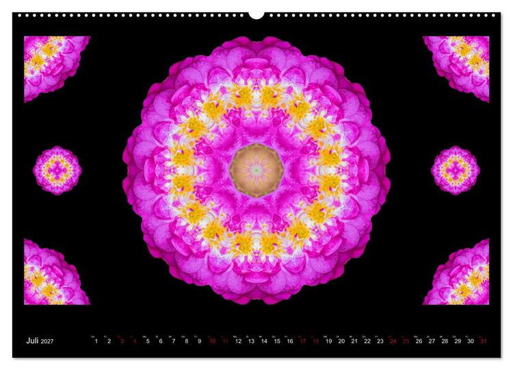 Produktbild: ROSEN MANDALAS (hochwertiger Premium Wandkalender 2027 DIN A2 quer), Kunstdruck in Hochglanz