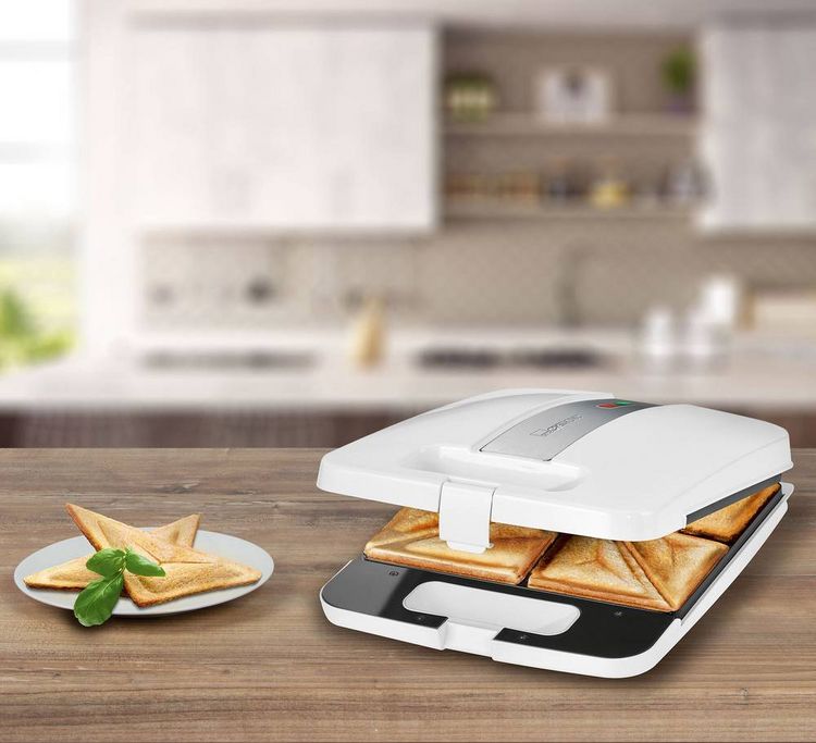 Produktbild: Clatronic ST3629 Sandwich-Toaster Wei&szlig;, Silber