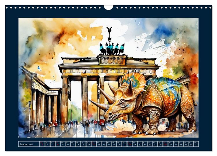 Produktbild: Dinosaurier erobern die Welt zur&uuml;ck (Wandkalender 2026 DIN A3 quer), CALVENDO Monatskalender