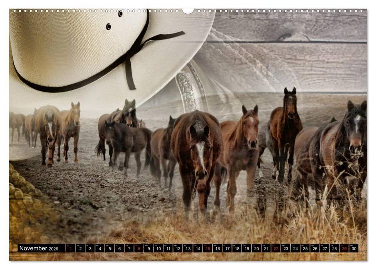 Produktbild: Western und Pferde (hochwertiger Premium Wandkalender 2026 DIN A2 quer), Kunstdruck in Hochglanz