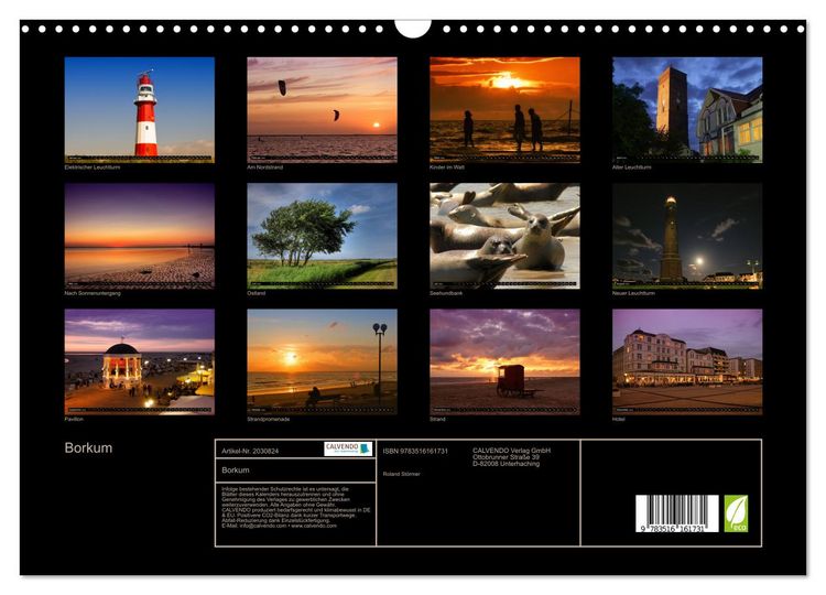 Produktbild: Borkum (Wandkalender 2026 DIN A3 quer), CALVENDO Monatskalender