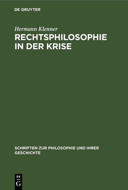Produktbild: Rechtsphilosophie in der Krise