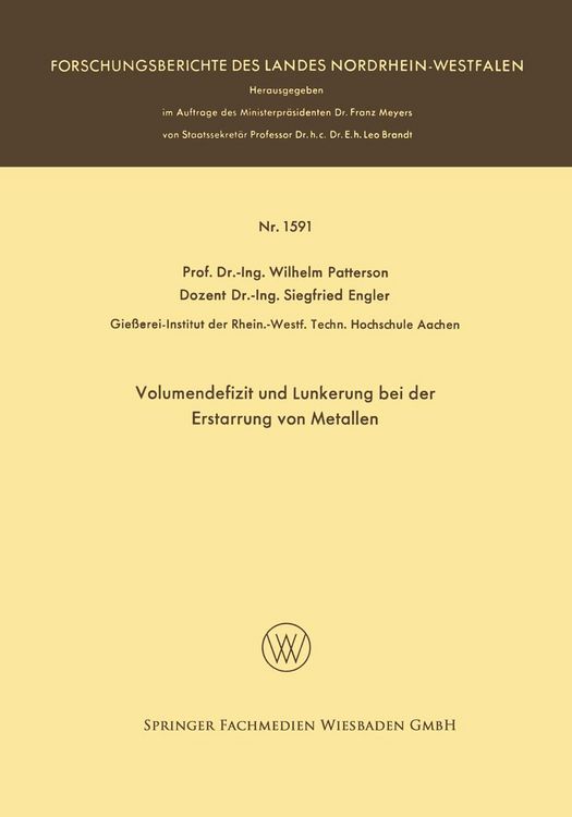Produktbild: Volumendefizit und Lunkerung bei der Erstarrung von Metallen