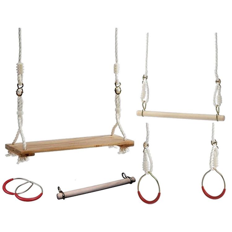 Produktbild: Idena Turnschaukel Set Brettschaukel Trapezschaukel Turnringe