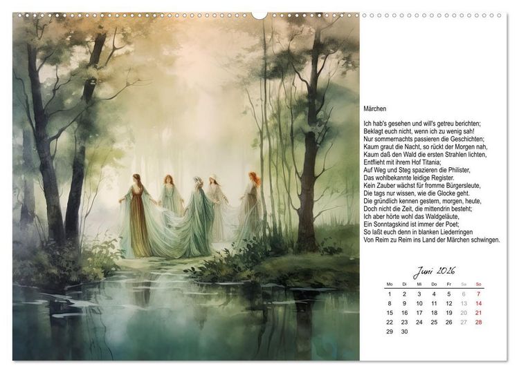 Produktbild: Gedichte von Theodor Storm (hochwertiger Premium Wandkalender 2026 DIN A2 quer), Kunstdruck in Hochglanz