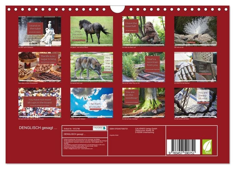 Produktbild: DENGLISCH gesagt ... (Wandkalender 2026 DIN A4 quer), CALVENDO Monatskalender