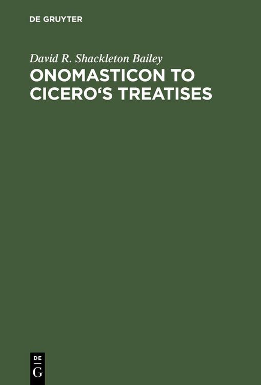 Produktbild: Onomasticon to Cicero's Treatises