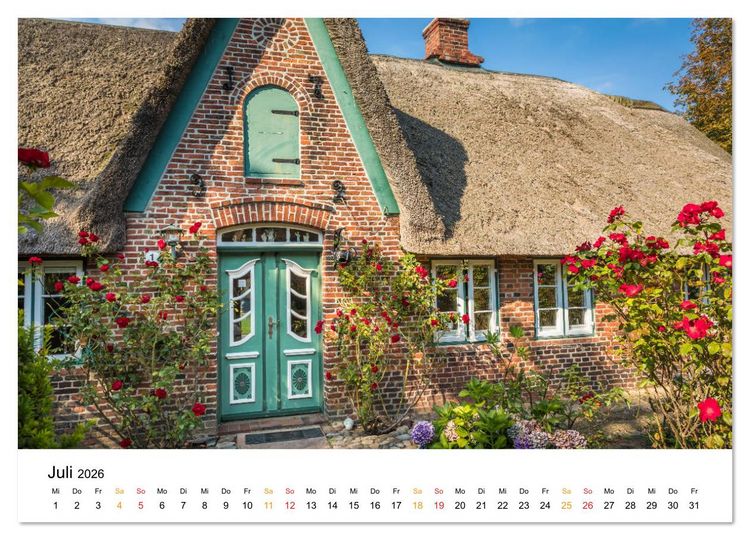 Produktbild: Sylter Friesenh&auml;user (Wandkalender 2026 DIN A2 quer), CALVENDO Monatskalender