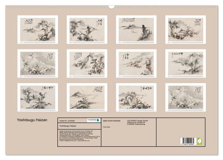 Produktbild: Yoshitsugu Haizan (Wandkalender 2027 DIN A2 quer), CALVENDO Monatskalender