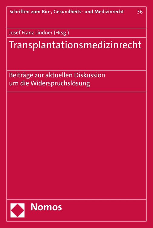 Produktbild: Transplantationsmedizinrecht