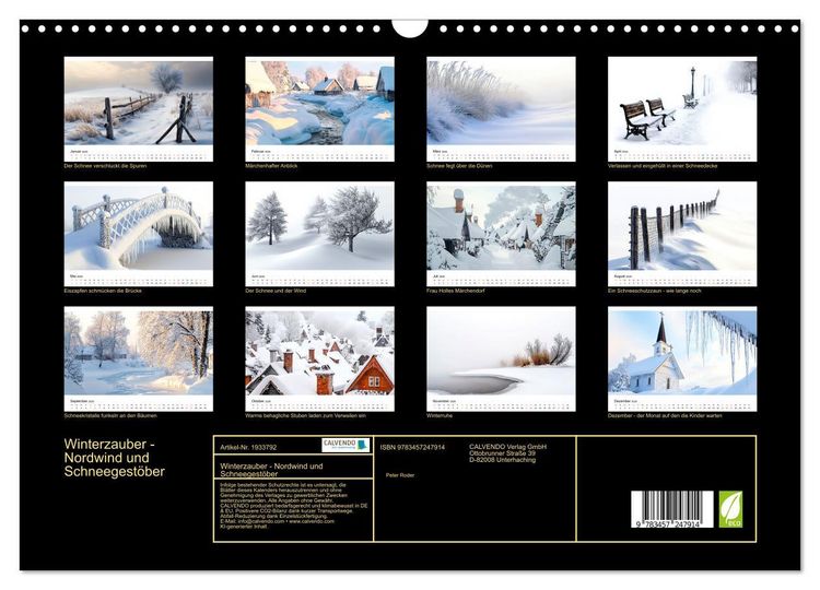 Produktbild: Winterzauber - Nordwind und Schneegest&ouml;ber (Wandkalender 2026 DIN A3 quer), CALVENDO Monatskalender