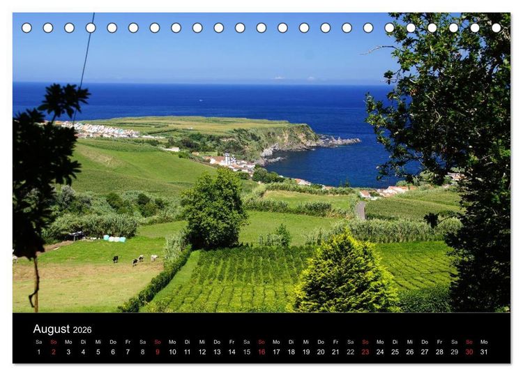 Produktbild: Azoren - bezaubernde Inselwelt. Eindr&uuml;cke auf Sao Miguel (Tischkalender 2026 DIN A5 quer), CALVENDO Monatskalender