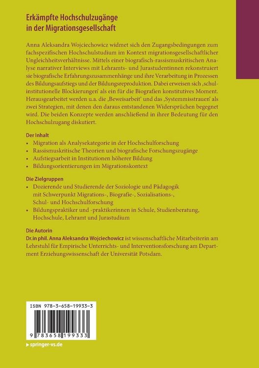 Produktbild: Erk&auml;mpfte Hochschulzug&auml;nge in der Migrationsgesellschaft