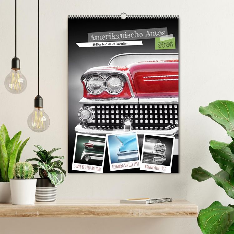 Produktbild: Amerikanische Autos 1950er bis 1980er Favoriten (Wandkalender 2026 DIN A2 hoch), CALVENDO Monatskalender