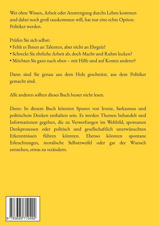 Produktbild: ...und ich beschlo&szlig;, Politiker zu werden