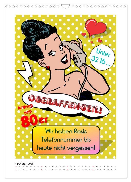 Produktbild: Die coolen 80er. Sch&ouml;n war die Zeit! (Wandkalender 2026 DIN A3 hoch), CALVENDO Monatskalender