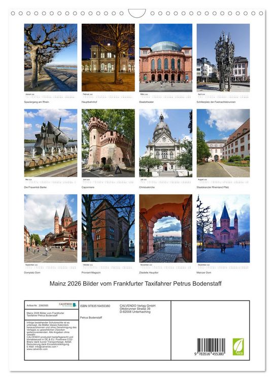 Produktbild: Mainz 2026 Bilder vom Frankfurter Taxifahrer Petrus Bodenstaff (Wandkalender 2026 DIN A3 hoch), CALVENDO Monatskalender