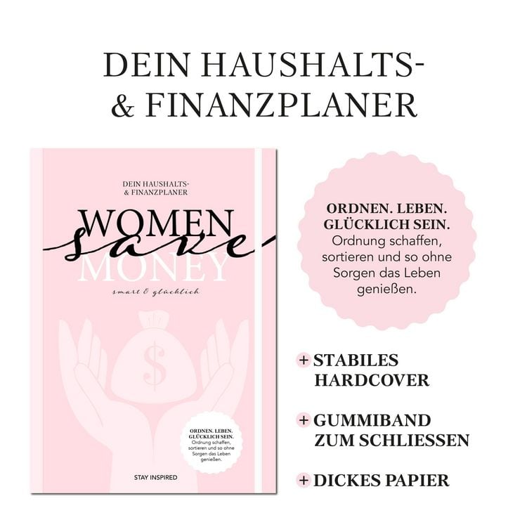 Produktbild: Women save Money | Haushalts- und Finanzplaner f&uuml;r Frauen inkl. Spar-Tipps und Spar Challenge f&uuml;r Einnahmen und Ausgaben | Rosa Budgetplaner f&uuml;r 1 Jahr