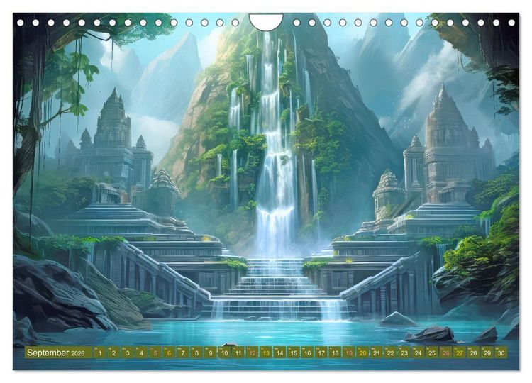 Produktbild: Ruinen versunkener Kulturen - Fantasiebilder (Wandkalender 2026 DIN A4 quer), CALVENDO Monatskalender