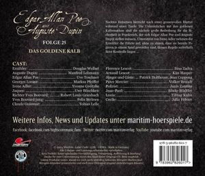 Produktbild: Die geheimnisvollen F&auml;lle von Edgar Allan Poe und Auguste Dupin - Das goldene Kalb, 1 Audio-CD