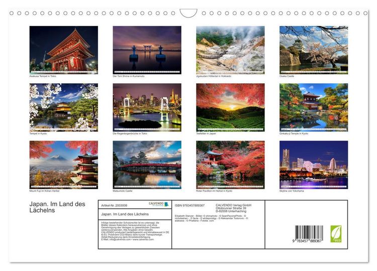 Produktbild: Japan. Im Land des L&auml;chelns (Wandkalender 2026 DIN A3 quer), CALVENDO Monatskalender