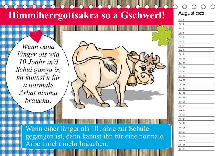 Produktbild: Des is f&uuml;a de Katz! Bairische Schpr&uuml;ch' und Redensart (Tischkalender 2022 DIN A5 quer)