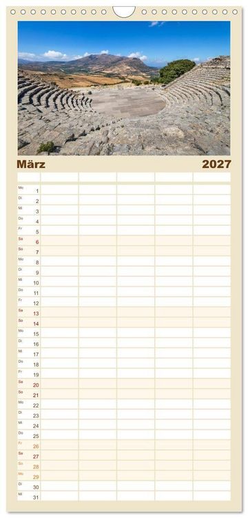Produktbild: Familienplaner 2027 - Magna Graecia - Griechische antike St&auml;tten in S&uuml;ditalien mit 5 Spalten (Wandkalender, 21 x 45 cm) CALVENDO