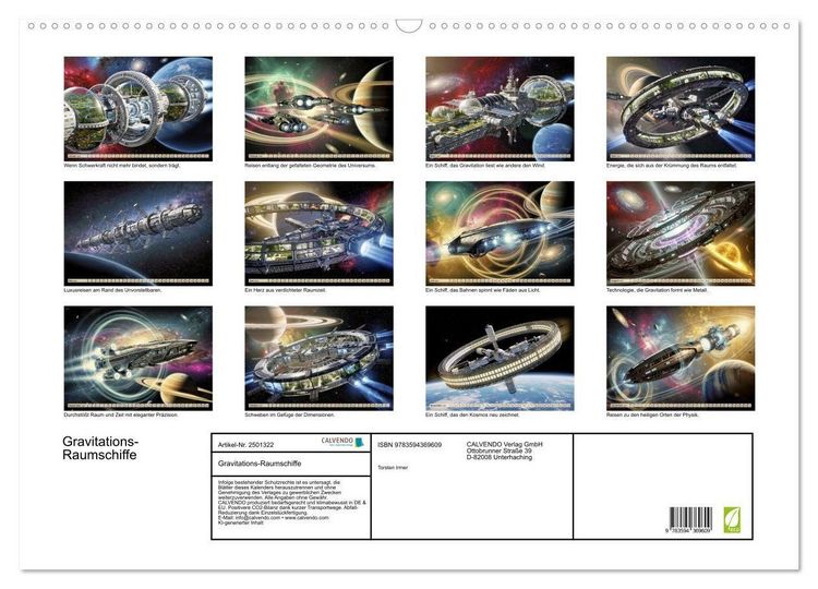 Produktbild: Gravitations-Raumschiffe (Wandkalender 2027 DIN A2 quer), CALVENDO Monatskalender