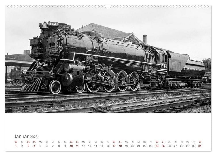 Produktbild: US-Dampflokomotiven (Wandkalender 2026 DIN A2 quer), CALVENDO Monatskalender