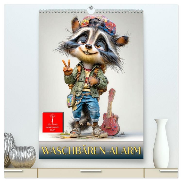 Produktbild: Waschb&auml;ren Alarm (hochwertiger Premium Wandkalender 2026 DIN A2 hoch), Kunstdruck in Hochglanz