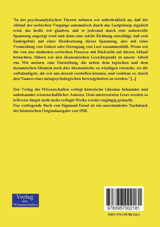 Produktbild: Jenseits des Lustprinzips