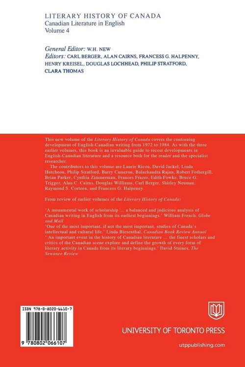 Produktbild: Literary History of Canada