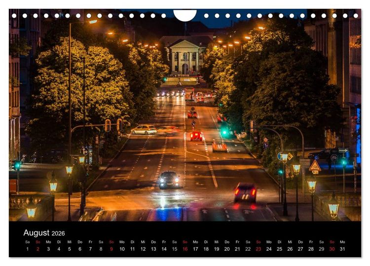 Produktbild: M&uuml;nchen bei Nacht (Wandkalender 2026 DIN A4 quer), CALVENDO Monatskalender