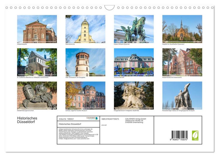 Produktbild: Historisches D&uuml;sseldorf (Wandkalender 2026 DIN A3 quer), CALVENDO Monatskalender
