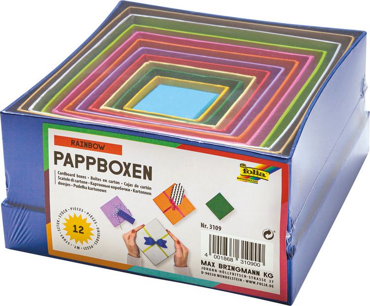 Produktbild: FOLIA&reg; Geschenkboxen, farbig sortiert intensiv