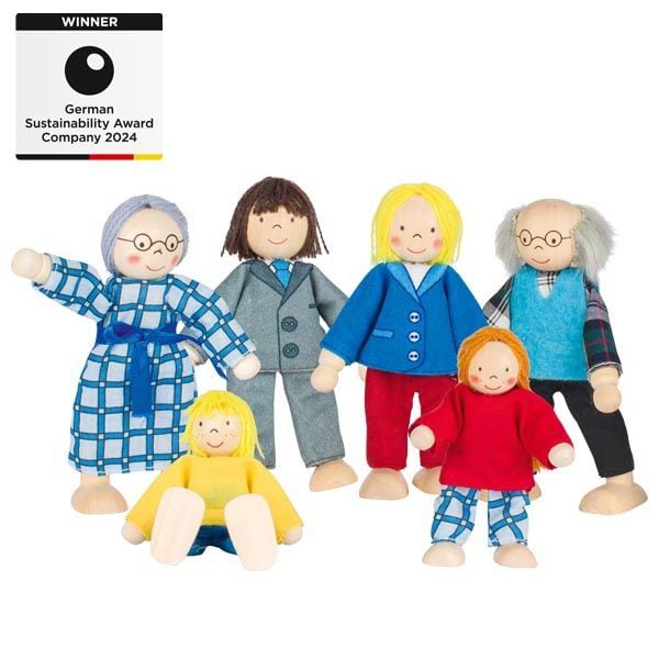 Produktbild: goki Biegepuppen City Familie f&uuml;r Puppenhaus