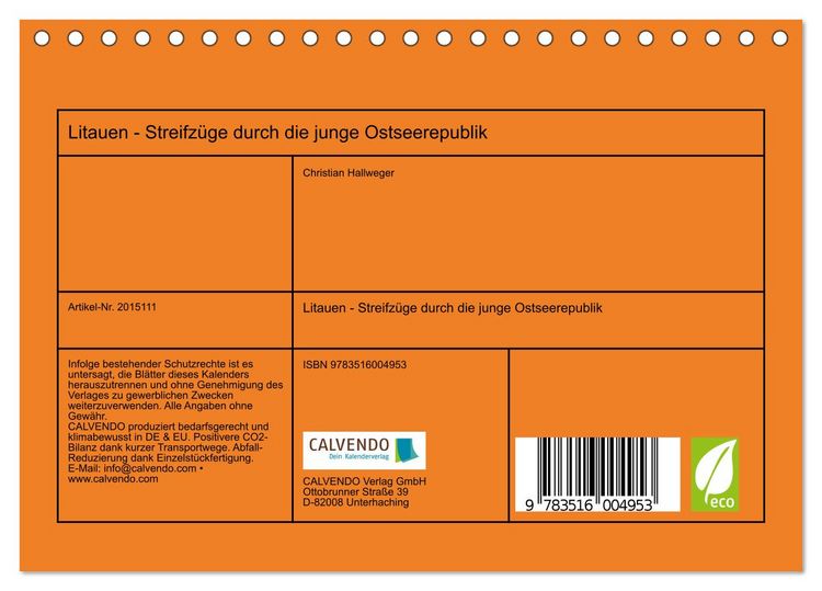 Produktbild: Litauen - Streifz&uuml;ge durch die junge Ostseerepublik (Tischkalender 2026 DIN A5 quer), CALVENDO Monatskalender