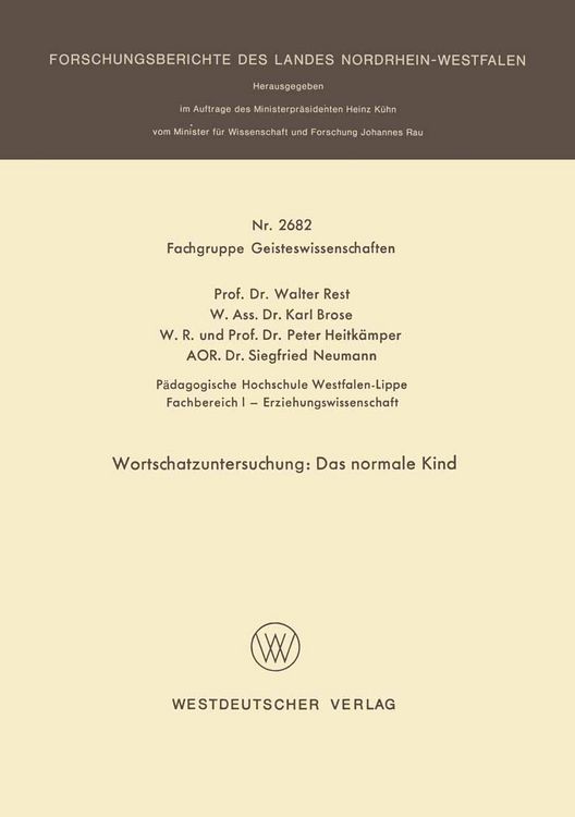 Produktbild: Wortschatzuntersuchung: Das normale Kind