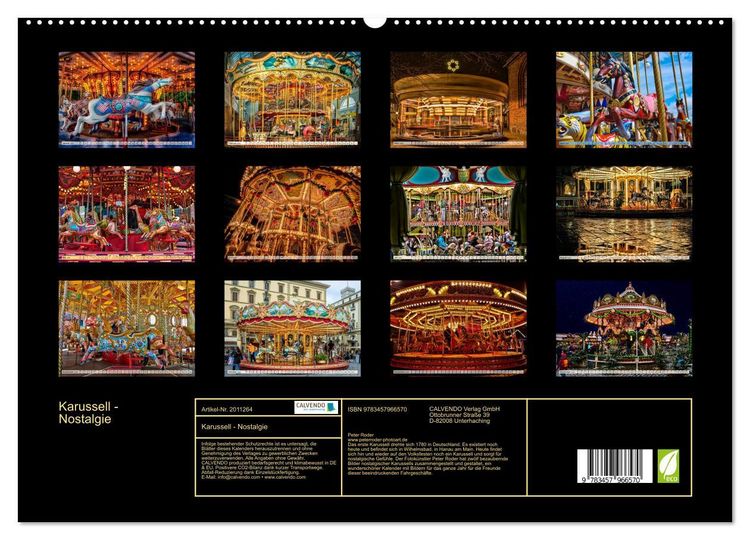 Produktbild: Karussell - Nostalgie (hochwertiger Premium Wandkalender 2026 DIN A2 quer), Kunstdruck in Hochglanz
