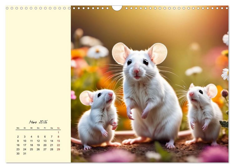 Produktbild: Goldige M&auml;use im Gr&uuml;nen (Wandkalender 2026 DIN A3 quer), CALVENDO Monatskalender