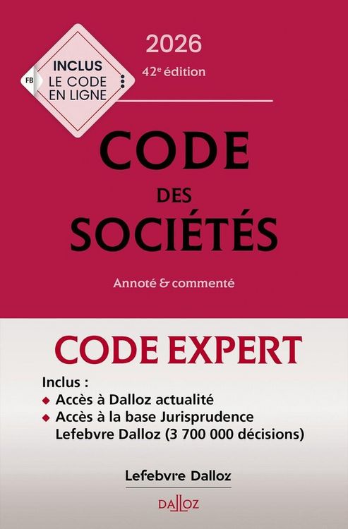 Produktbild: Code des Societes ; Annote et Commente (Edition 2026) (42e Edition)