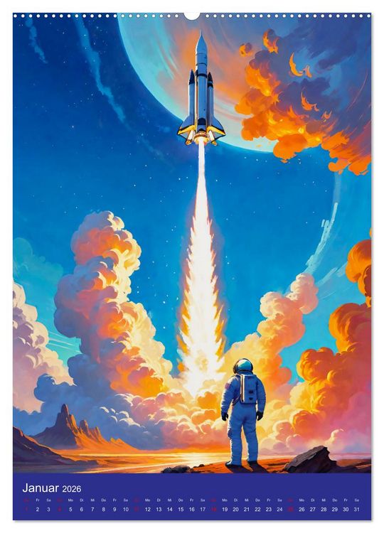 Produktbild: Astronauten. Auf Entdeckungsreise in fremde Galaxien (Wandkalender 2026 DIN A2 hoch), CALVENDO Monatskalender