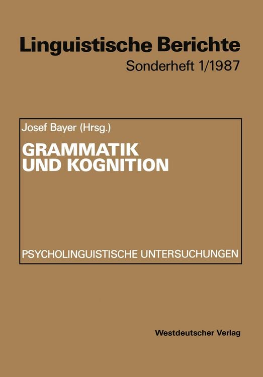 Produktbild: Grammatik und Kognition