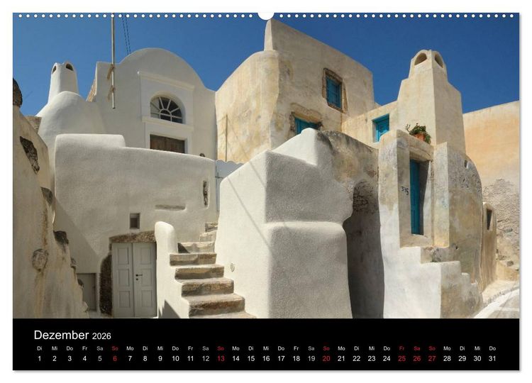 Produktbild: Santorini &ndash; Leben auf dem Vulkan (hochwertiger Premium Wandkalender 2026 DIN A2 quer), Kunstdruck in Hochglanz