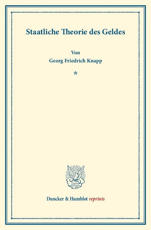 Produktbild: Staatliche Theorie des Geldes.