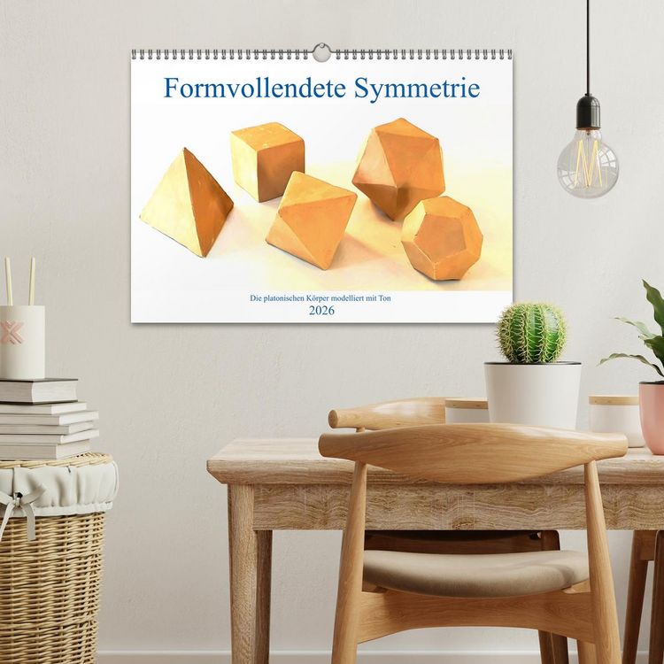 Produktbild: Formvollendete Symmetrie - Die platonischen K&ouml;rper modelliert mit Ton (Wandkalender 2026 DIN A3 quer), CALVENDO Monatskalender