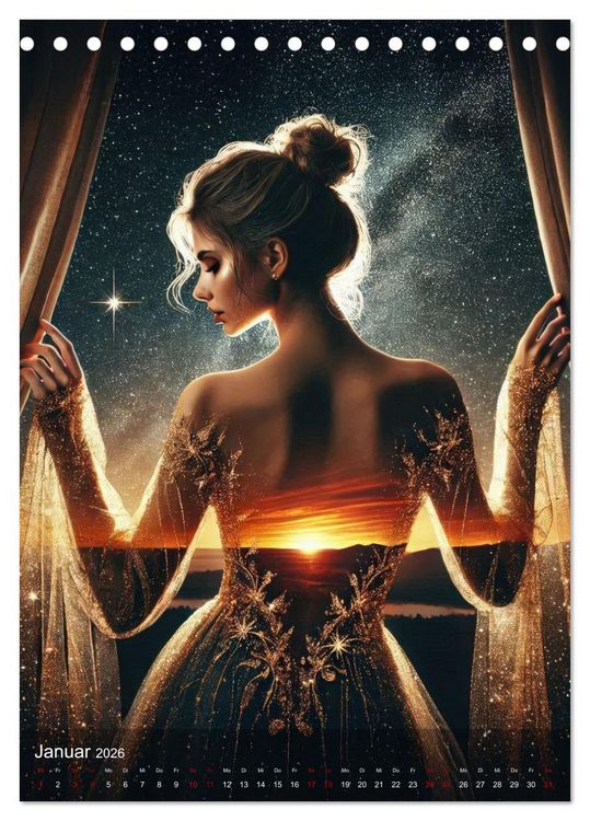 Produktbild: Feminine Facetten - Portraits in Doppelbelichtung (Tischkalender 2026 DIN A5 hoch), CALVENDO Monatskalender