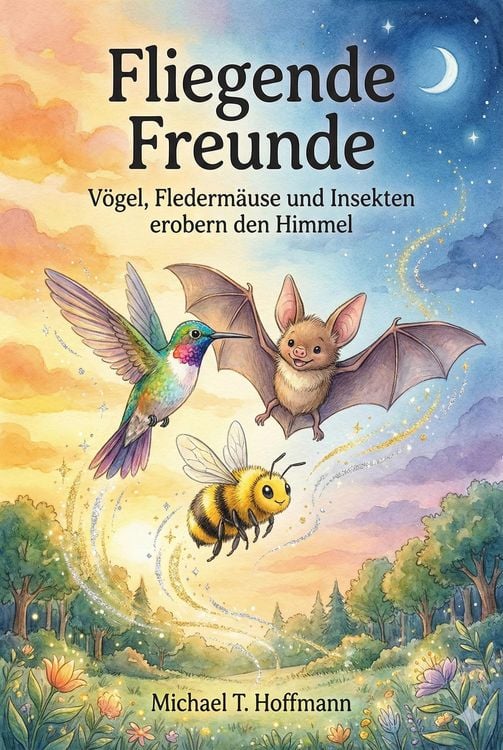 Produktbild: Fliegende Freunde: V&ouml;gel, Flederm&auml;use und Insekten erobern den Himmel Untertitel: 9 zauberhafte Geschichten &uuml;ber Mut, Zusammenhalt und die Magie der N