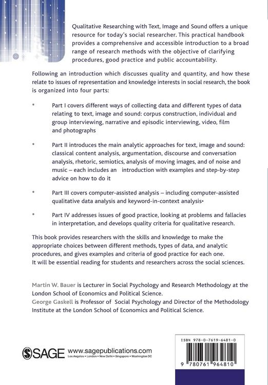 Produktbild: Qualitative Researching with Text, Image and Sound